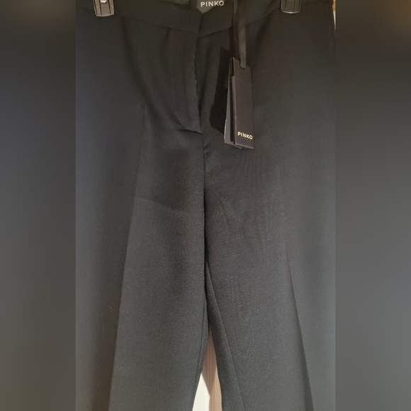 Pinko Womens Torchio Black Long Flared Trousers Italian size 44 / U.S. size 8 - Picture 3 of 11